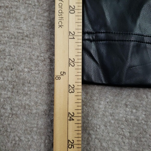 Soft Surroundings Pants Womens PM Black Faux Leather Cropped Wide Leg Pull On - Picture 3 of 15